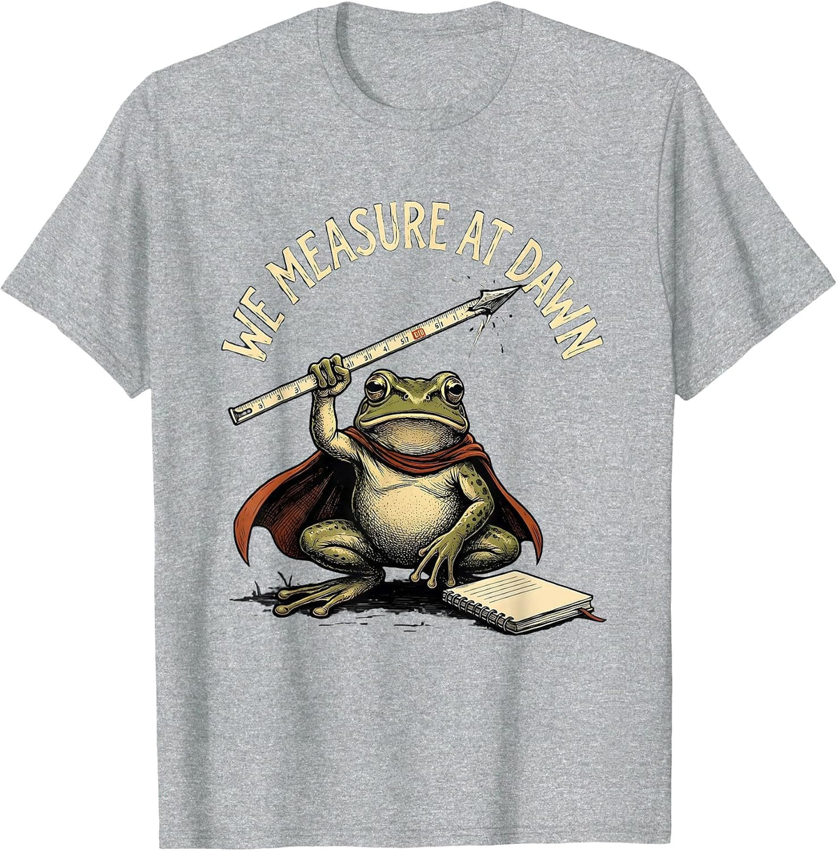 Men's We Measure At Dawn Funny Teacher Frog Back To School T-Shirt - Heather Grey