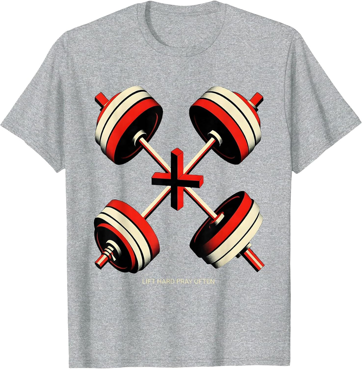 Men's Lift Hard Pray Often Constructivist Christian Gym T-Shirt - Heather Grey