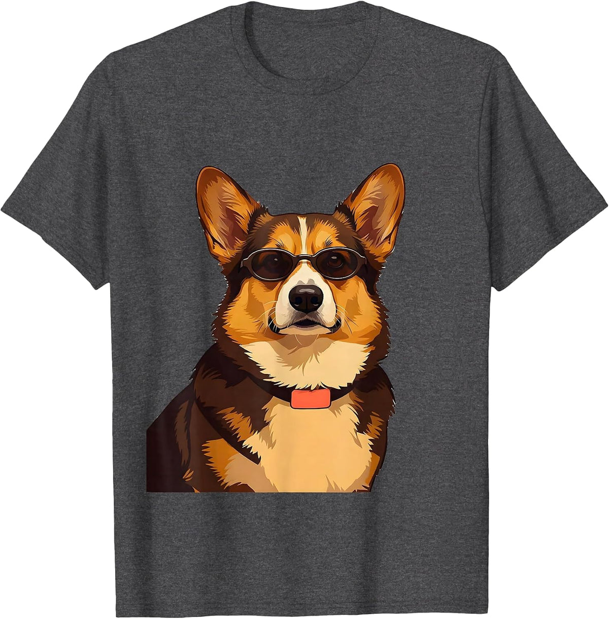 Men's Pembroke Welsh Corgi Sunglasses Dog Lover Humor T-Shirt - Dark Heather Grey