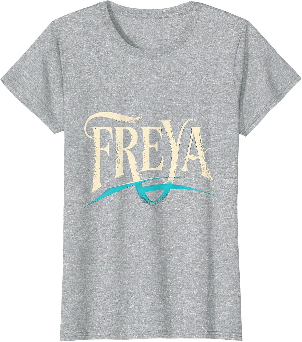 Freya Retro Personalized Name Vintage Western Cowgirl T-Shirt - Heather Grey