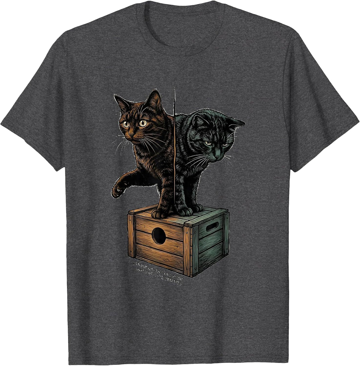 Curious and Cautious at the Same Time, Until Observed T-Shirt - Dark Heather Grey