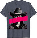 Rodeo Queen Vibes Pink Cowgirl Design T-Shirt - Heather Blue