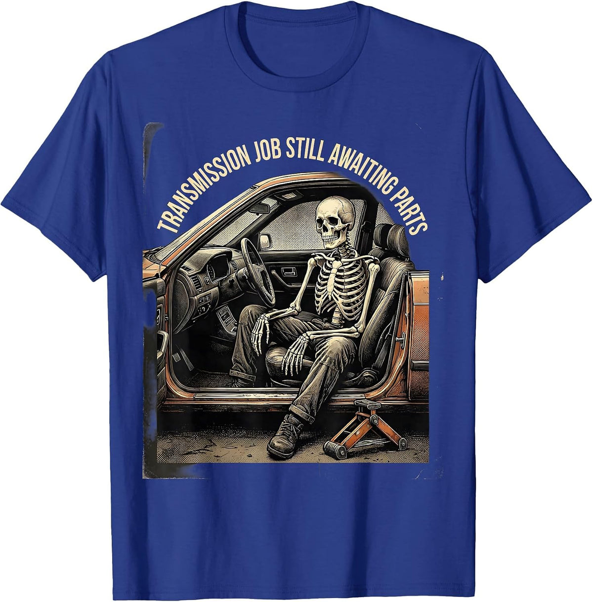Men's Transmission Job Still Awaiting Parts Funny Mechanic T-Shirt - Royal Blue
