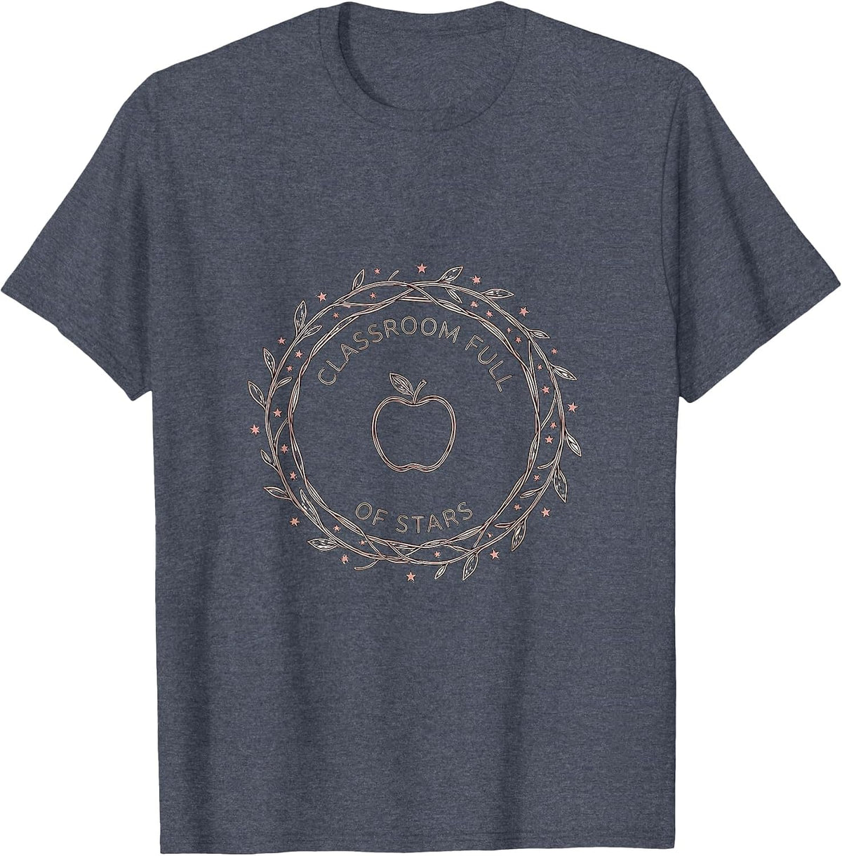 Classroom Full of Stars 2nd Grade Teacher Design T-Shirt - Heather Blue