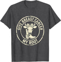 Men's Give Breast Cancer My Boot Boho Western Cowgirl Awareness T-Shirt - Dark Heather Grey