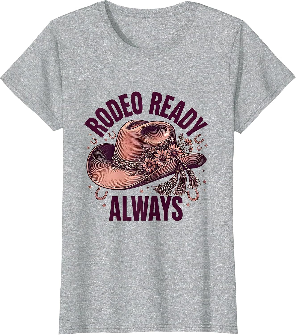 Rodeo Ready Always Cowgirl Girls Design T-Shirt - Heather Grey