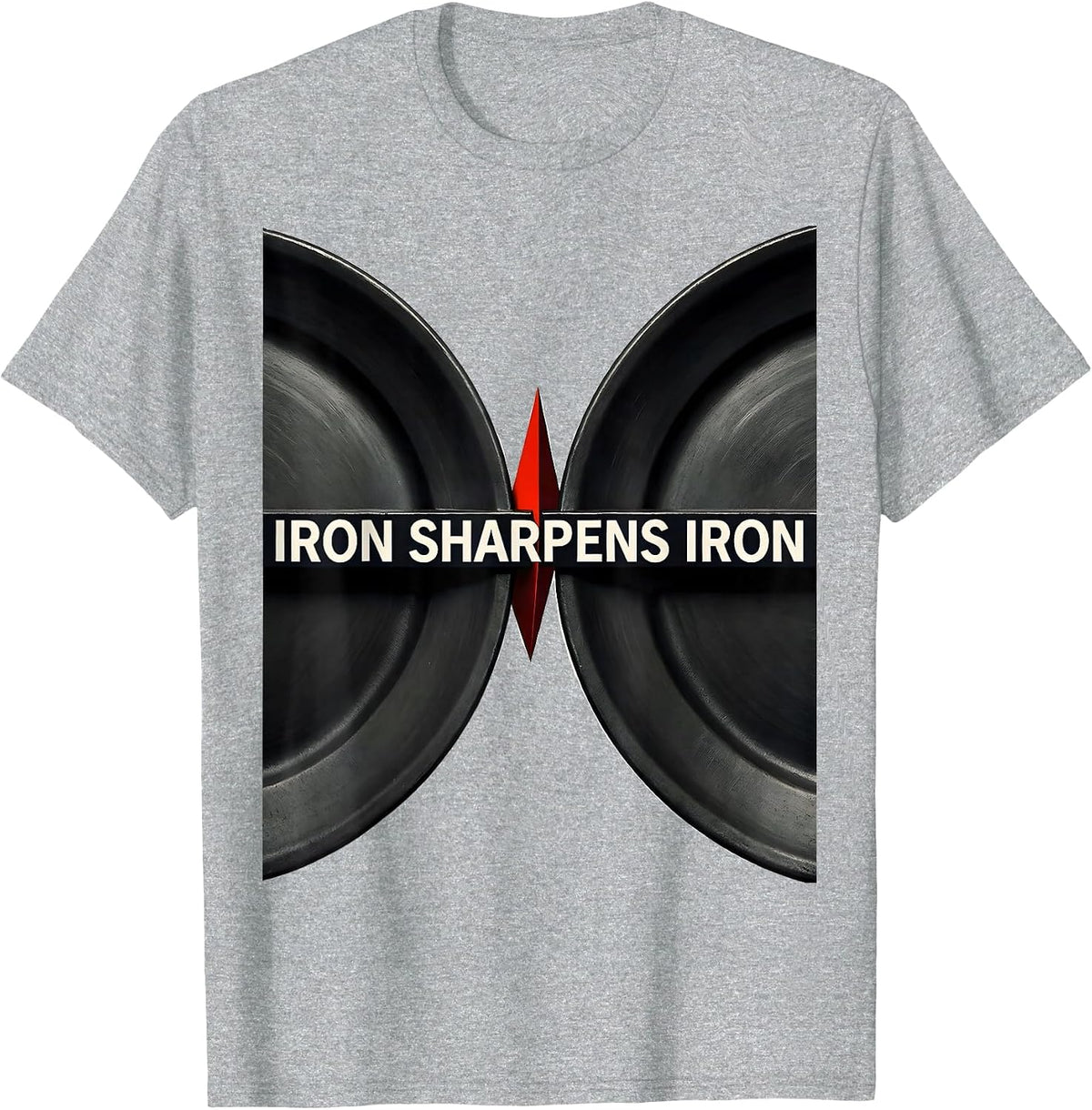 Men's Iron Sharpens Iron Constructivist Faith-Based Gym Workout T-Shirt - Heather Grey