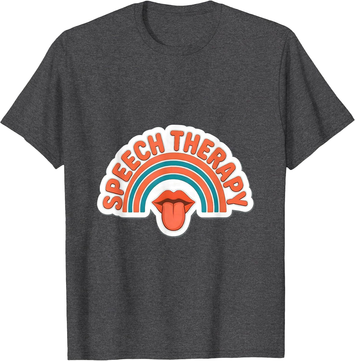 Men's Speech Therapy Retro Cute Speech Language Pathologist SLP T-Shirt - Dark Heather Grey