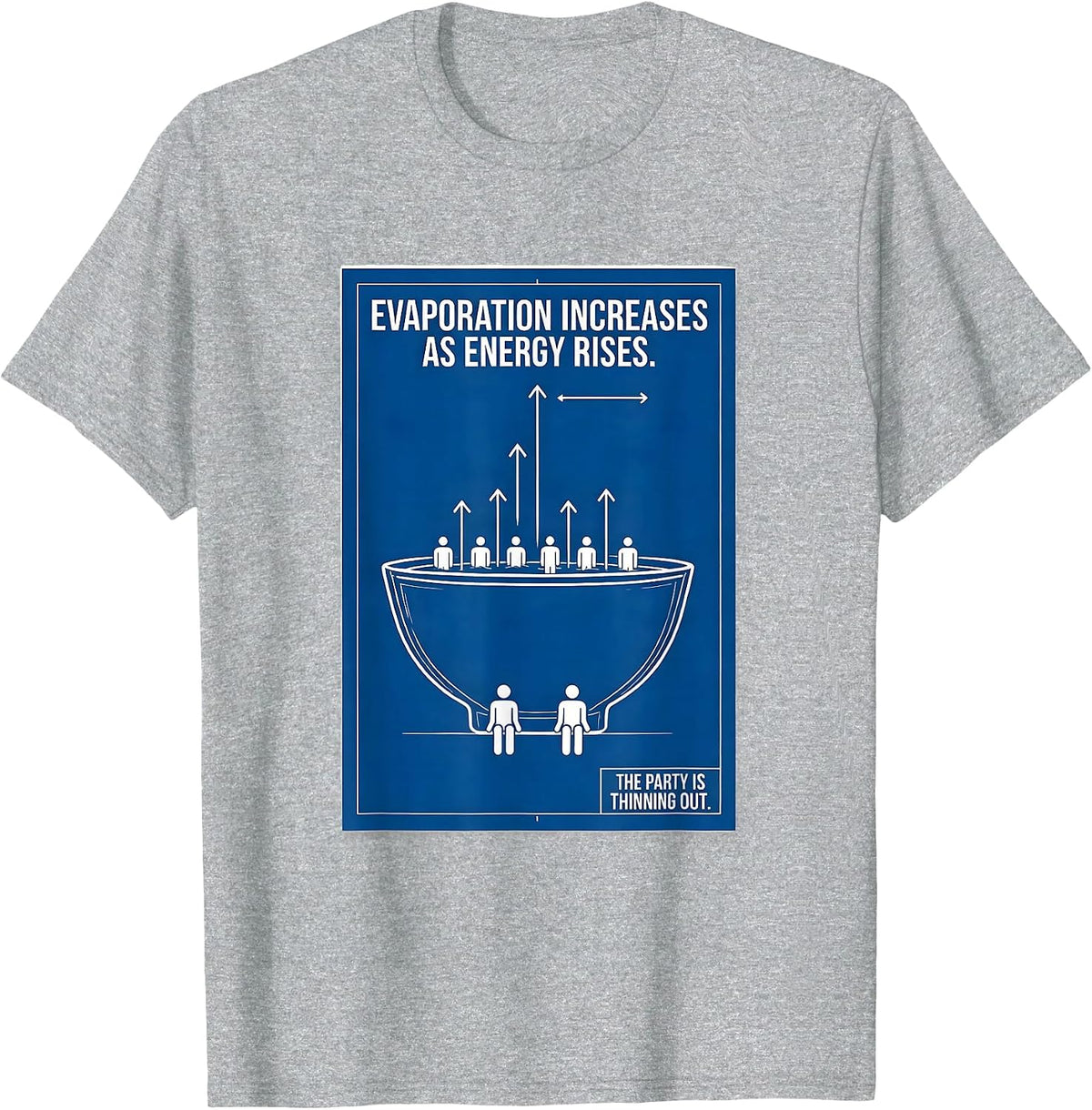 Men's Evaporation Increases As Energy Rises Science Pun Humor T-Shirt - Heather Grey