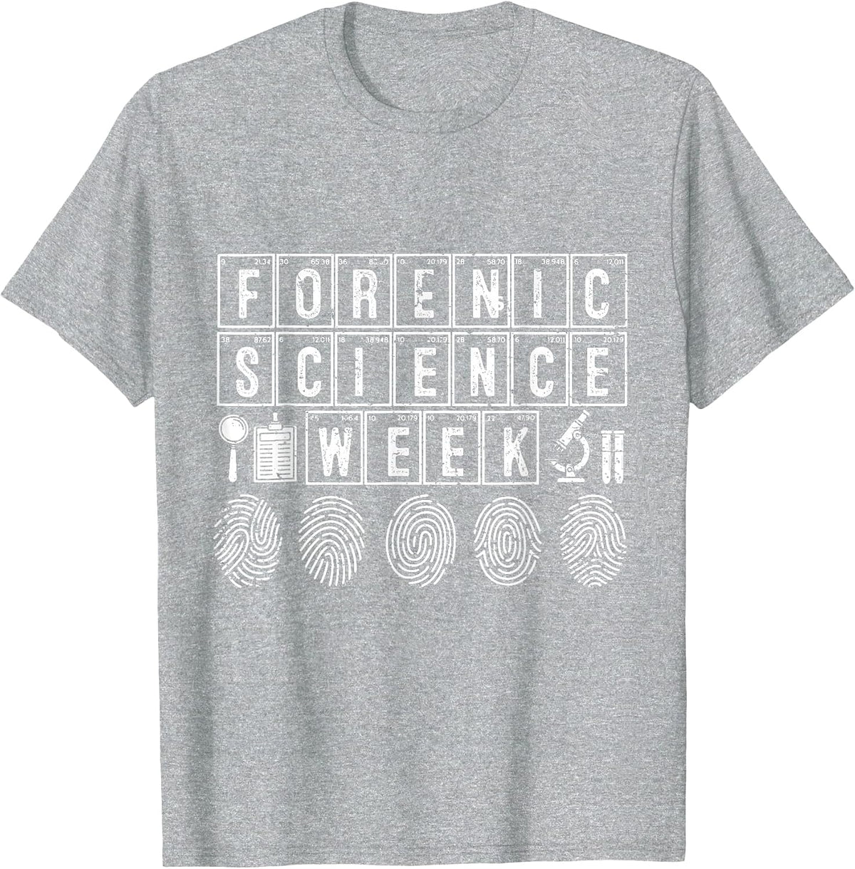 Celebration of National Forensic Science Week T-Shirt - Heather Grey