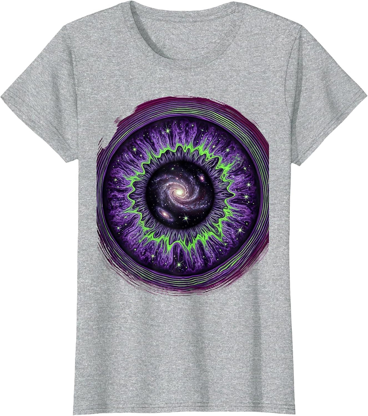 Eye Pupil Star Field Galaxy Space Universe Design T-Shirt - Heather Grey