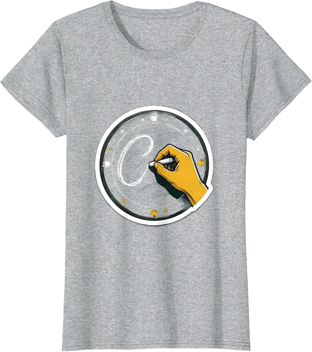 2nd Grade Teacher Chalkboard Illustration T-Shirt - Heather Grey