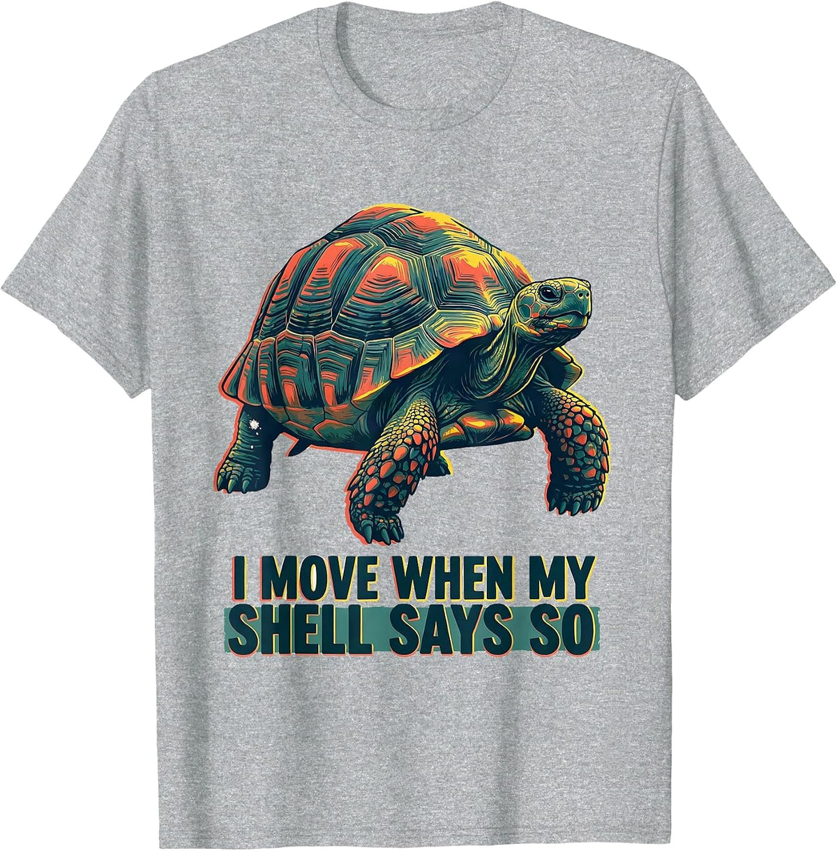 Men's I Move When My Shell Says So Funny Tortoise Lover Beach T-Shirt - Heather Grey