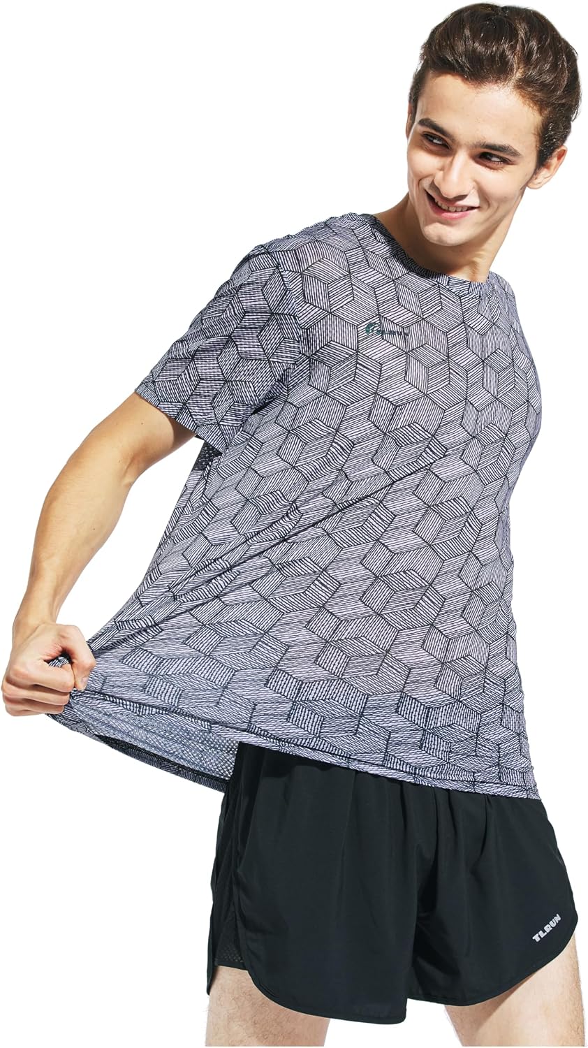 TLRUN Men's Ultra Light Running Shirts Mountain Bike MTB Base Tee Dry Fit Short Sleeve Athletic T-Shirt Cool Marathon Tops -