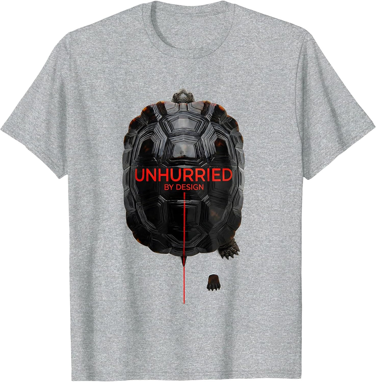 Men's Unhurried By Design Swiss International Turtle Lover Humor T-Shirt - Heather Grey