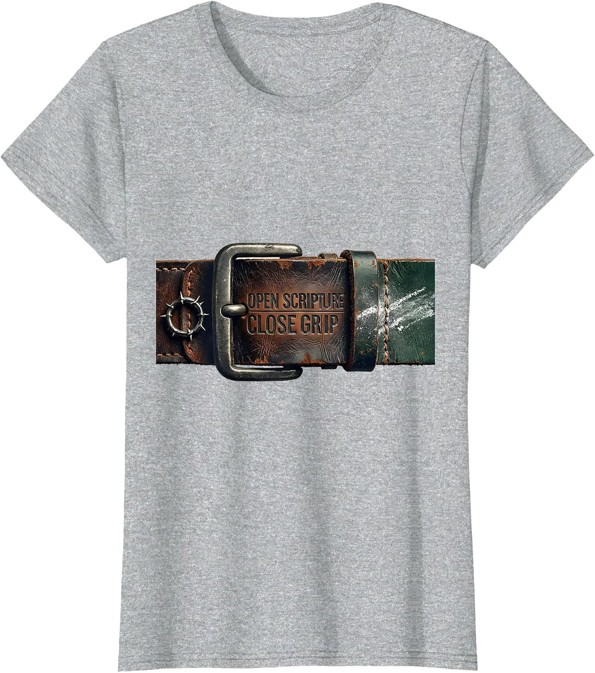 Open Scripture Close Grip Vintage Christian Gym Humor T-Shirt - Heather Grey