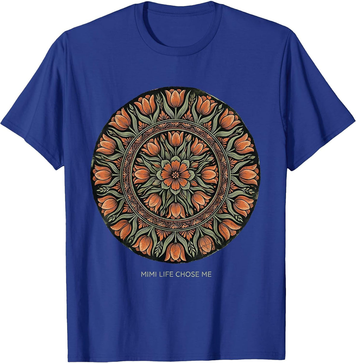 Mimi Life Chose Me Grandma Design T-Shirt - Royal Blue