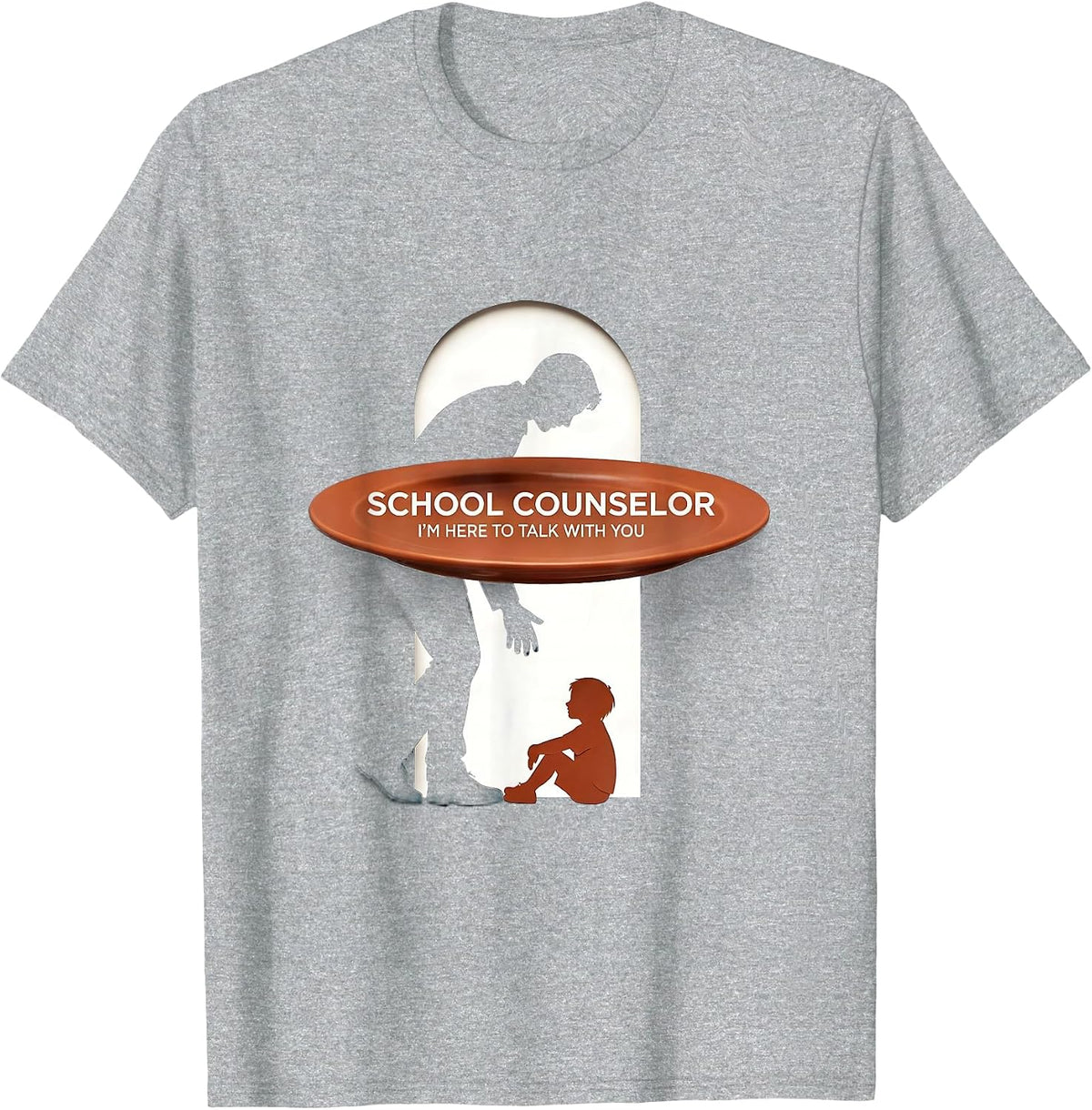 Men's School Counselor I'm Here To Talk With You Support T-Shirt - Heather Grey