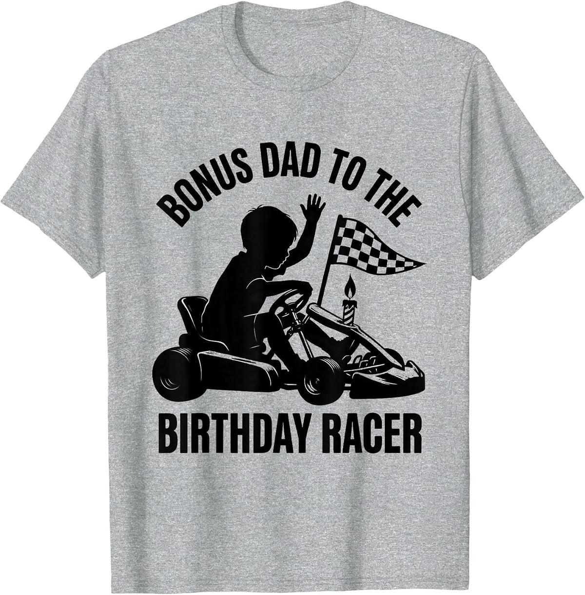 Men's Bonus Dad To The Birthday Racer Pit Crew Race Car Birthday T-Shirt - Heather Grey