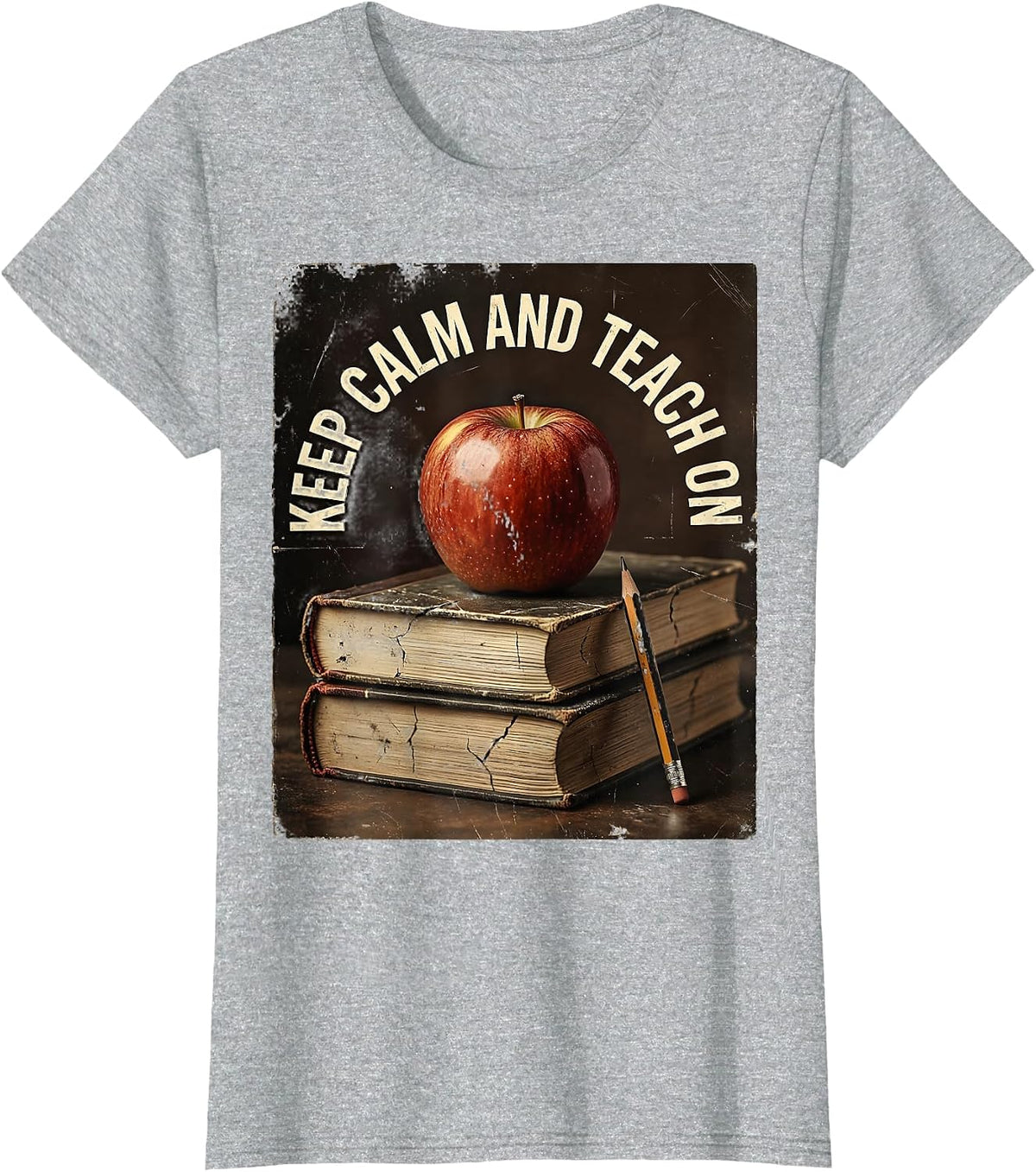 Keep Calm and Teach On Second Grade Teacher T-Shirt - Heather Grey