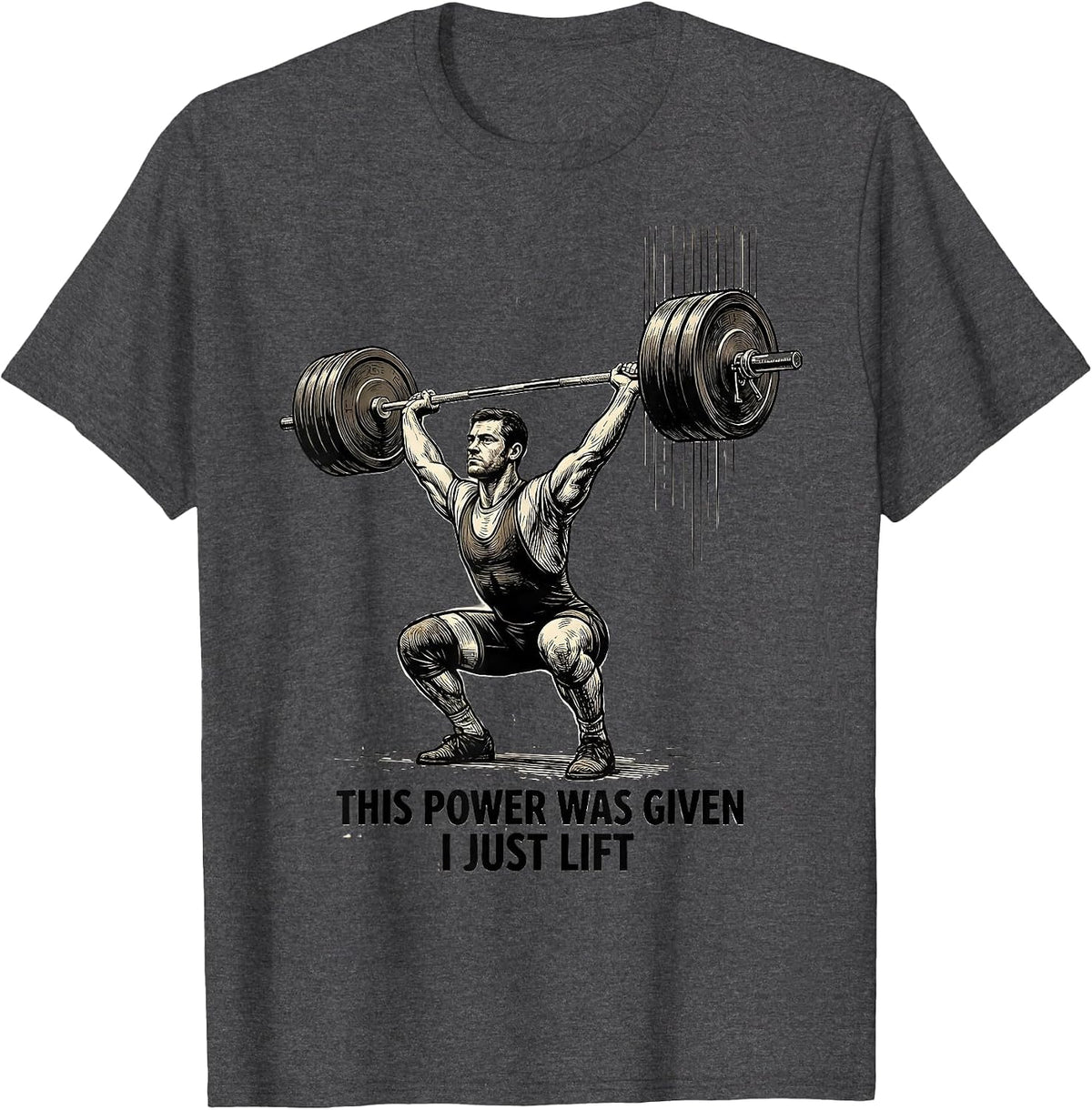 This Power Was Given I Just Lift Vintage Christian Gym T-Shirt - Dark Heather Grey