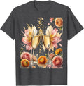 Men's Birthday Champagne Cheers Celebration Graphic Tee T-Shirt - Dark Heather Grey