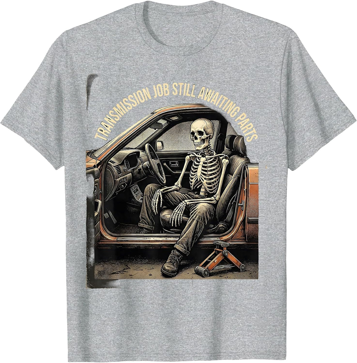 Men's Transmission Job Still Awaiting Parts Funny Mechanic T-Shirt - Heather Grey