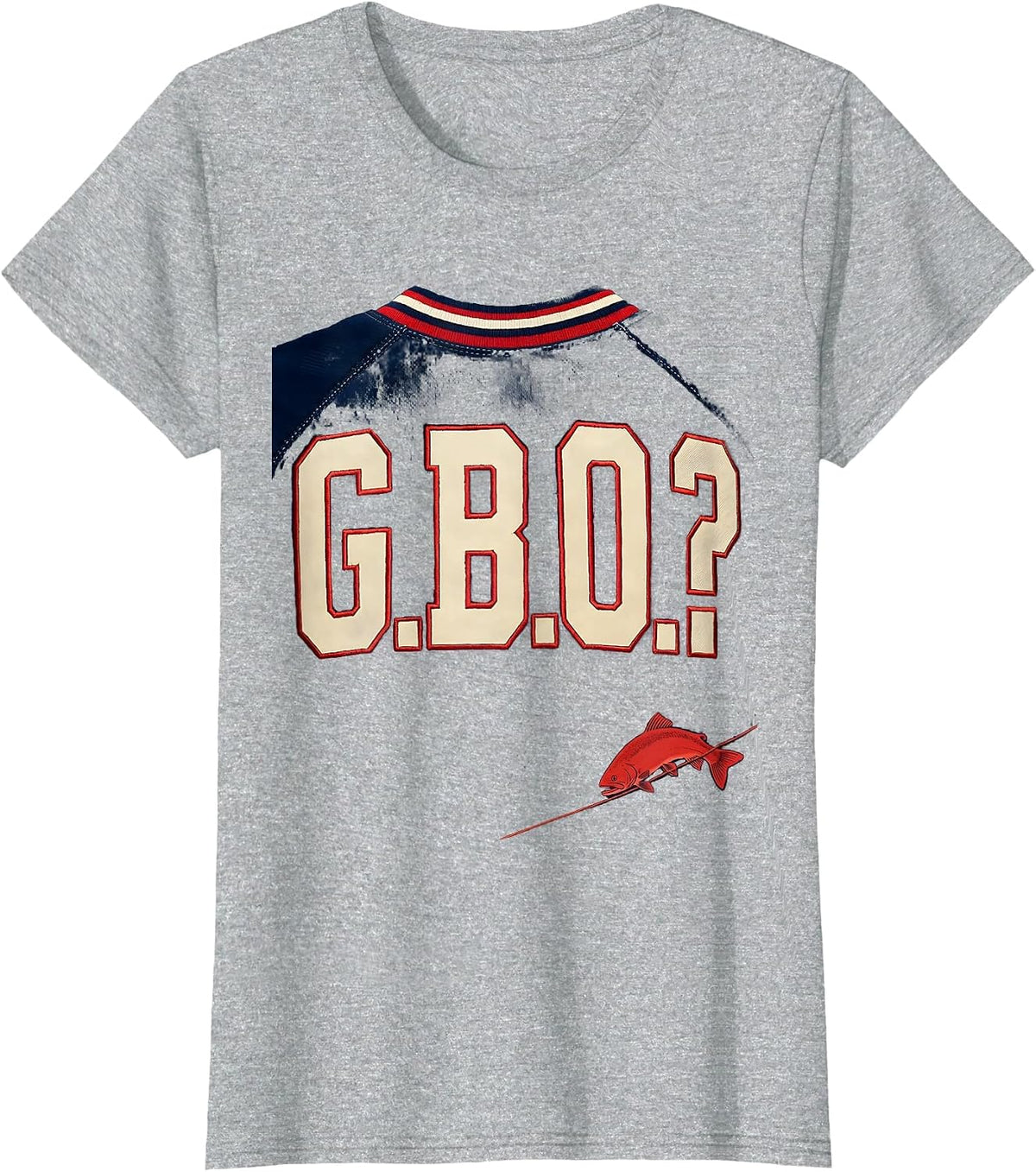 G.B.O.? Funny Fishing Humor Trout Angler Gift for Boys Kids T-Shirt - Heather Grey