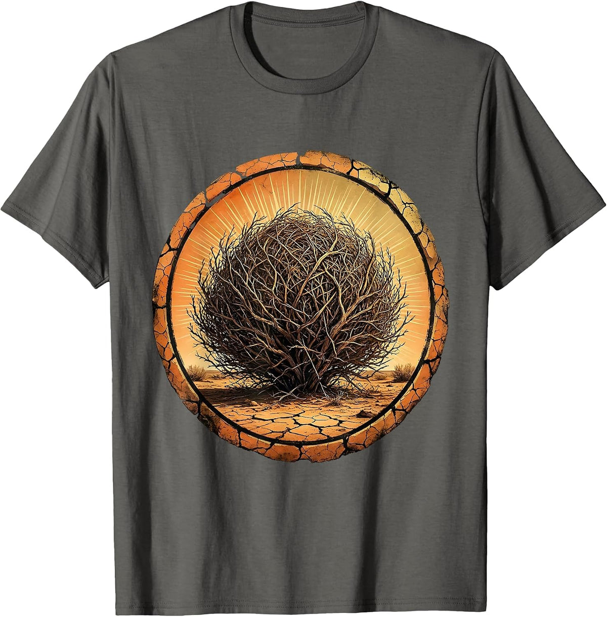 Tumbleweed Cracked Earth Western Desert Graphic T-Shirt - Asphalt Grey