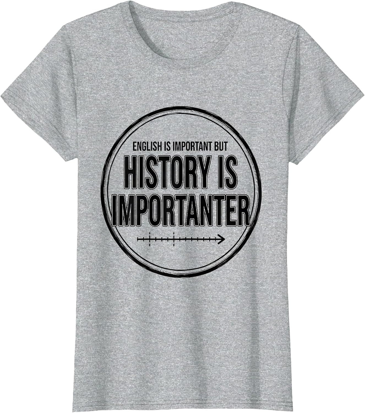 English Is Important But History Is Importanter Teacher T-Shirt - Heather Grey
