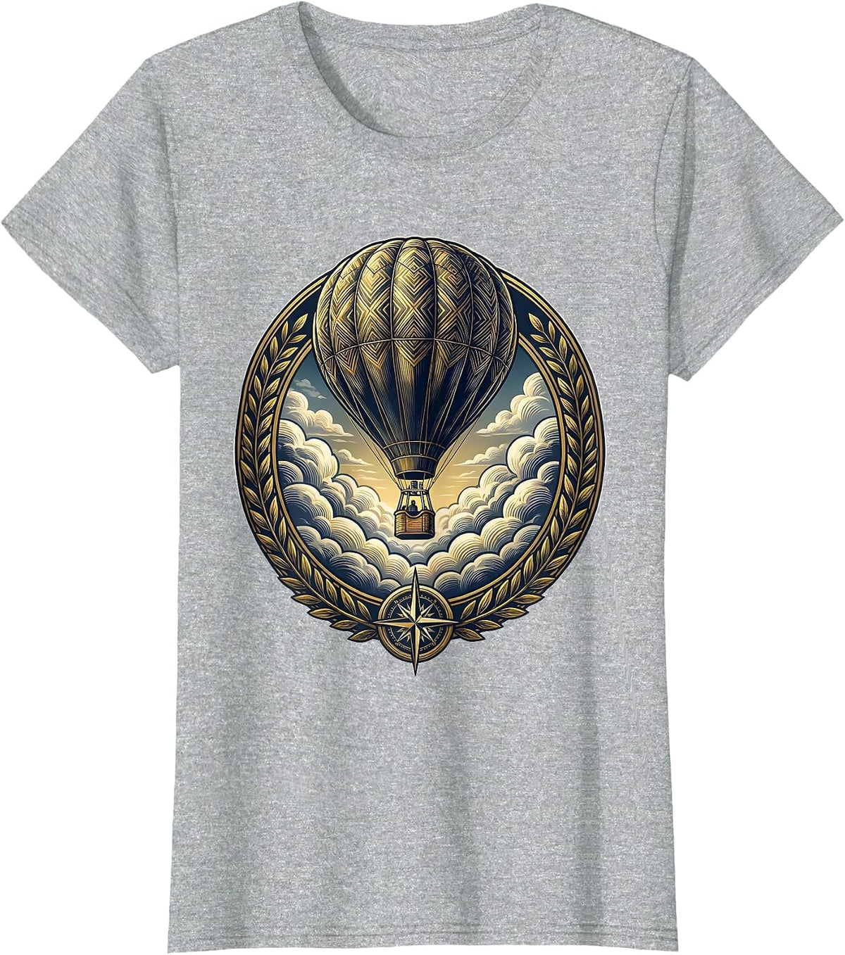 Women's School Counselor Hot Air Balloon Above Clouds T-Shirt - Heather Grey