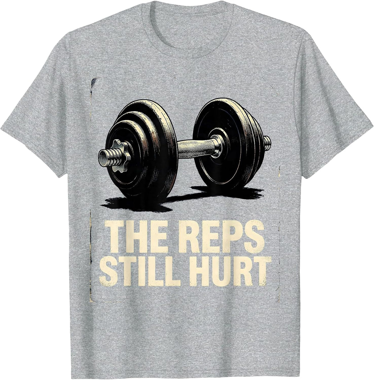 Men's The Reps Still Hurt Vintage Gym Workout Weightlifting Humor T-Shirt - Heather Grey