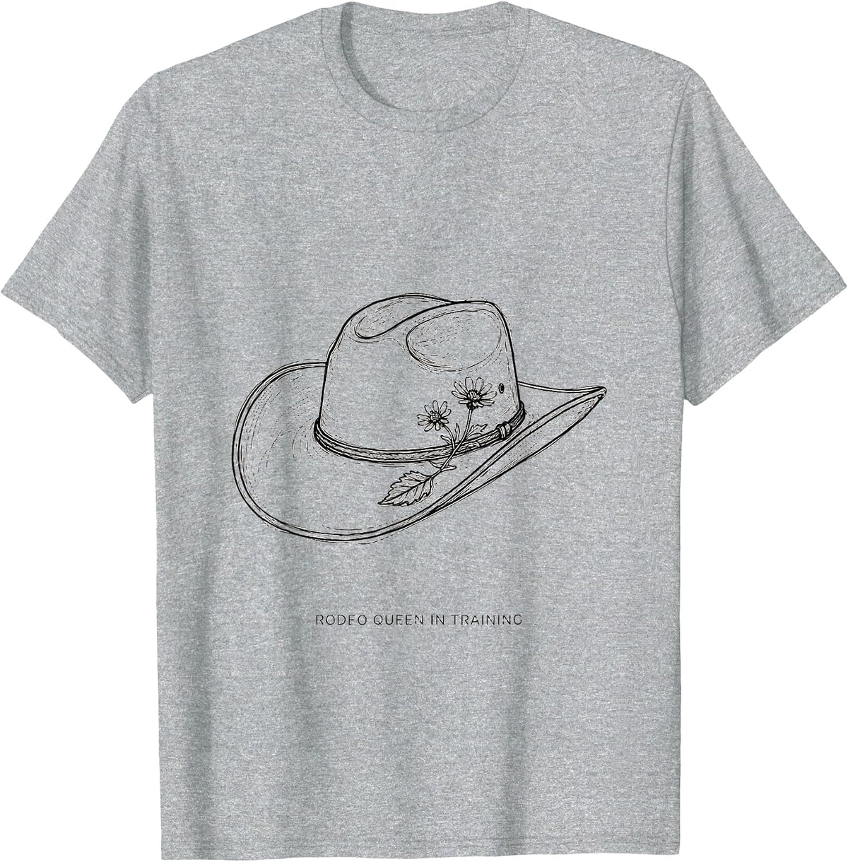 Men's Rodeo Queen In Training Western Cowgirl Design T-Shirt - Heather Grey