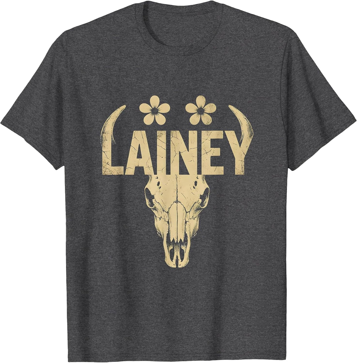 Men's Lainey Boho Western Cowgirl Personalized Gift for Girls T-Shirt - Dark Heather Grey