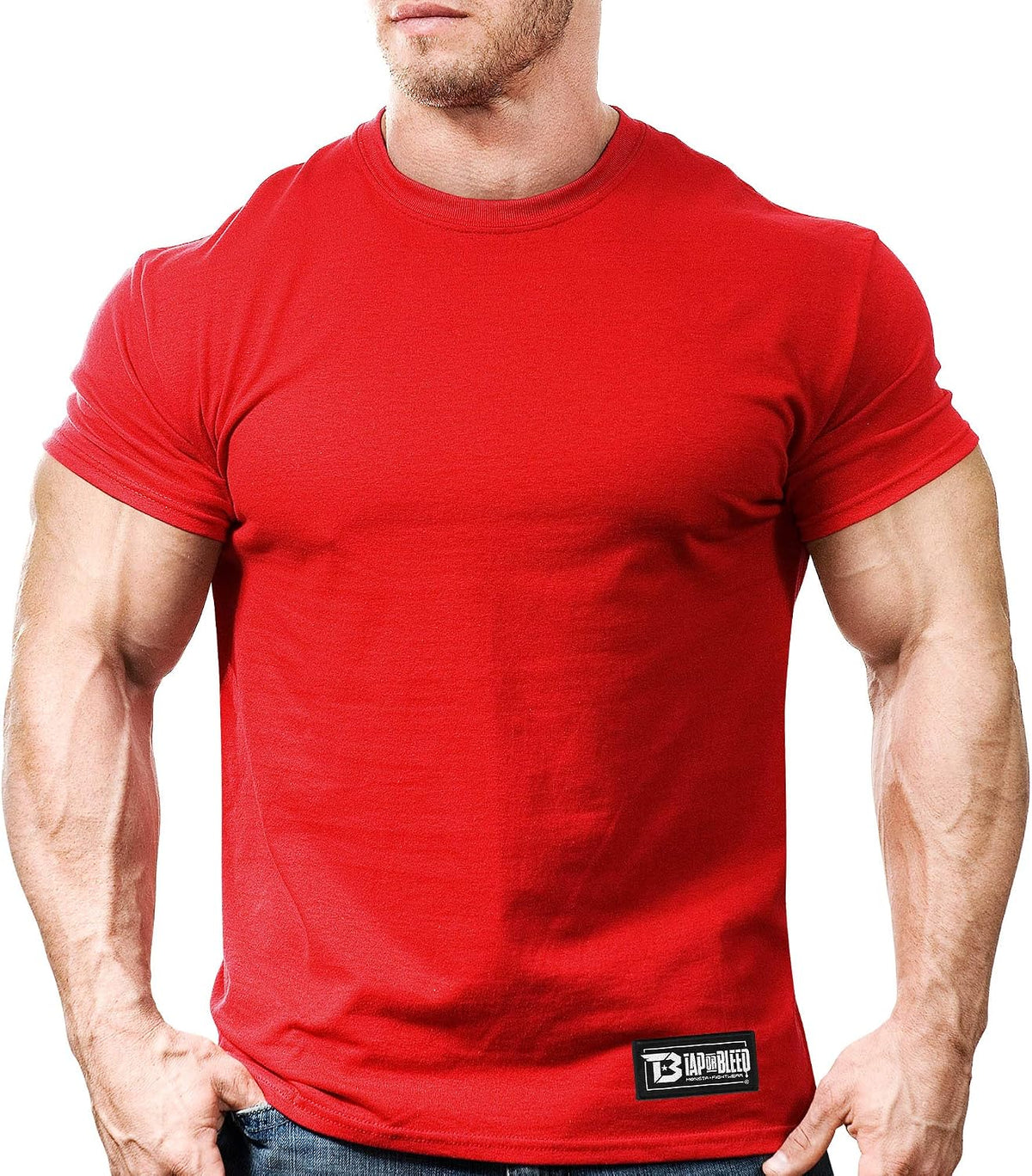Monsta Clothing Co. Men's MMA Fight (TapOrBleed-000) Fitness Gym T-Shirt - Red