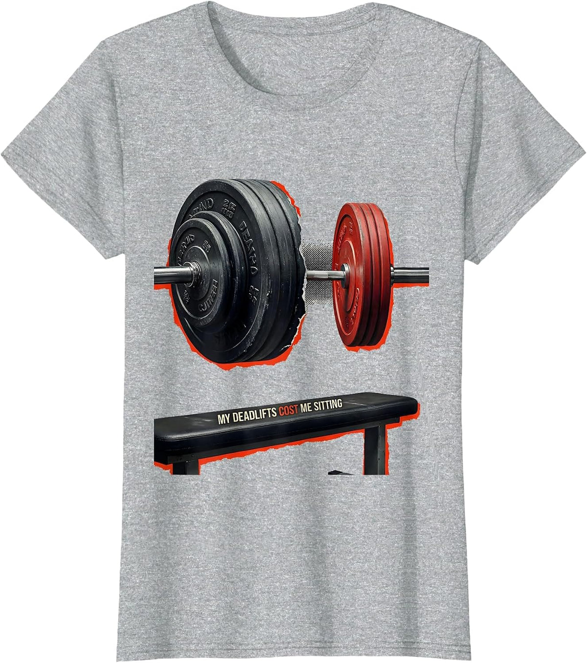 My Deadlifts Cost Me Sitting Funny Gym Workout Weightlifting T-Shirt - Heather Grey