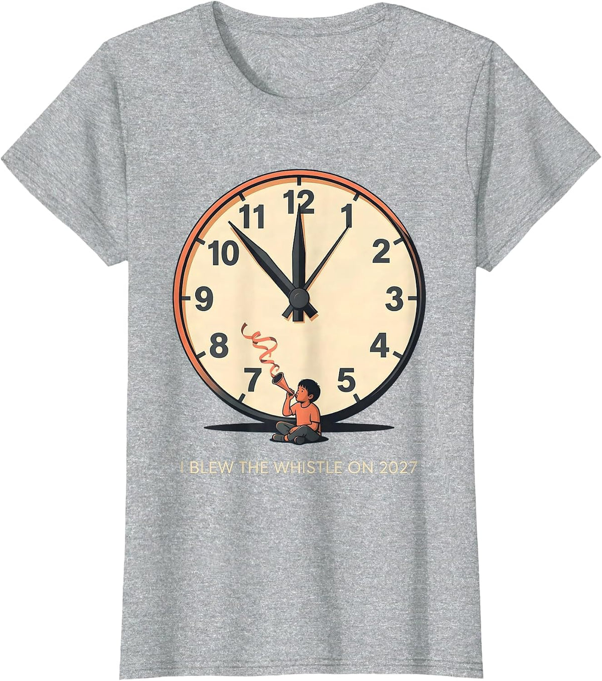 I Blew The Whistle On 2027 Funny Family Matching New Years T-Shirt - Heather Grey