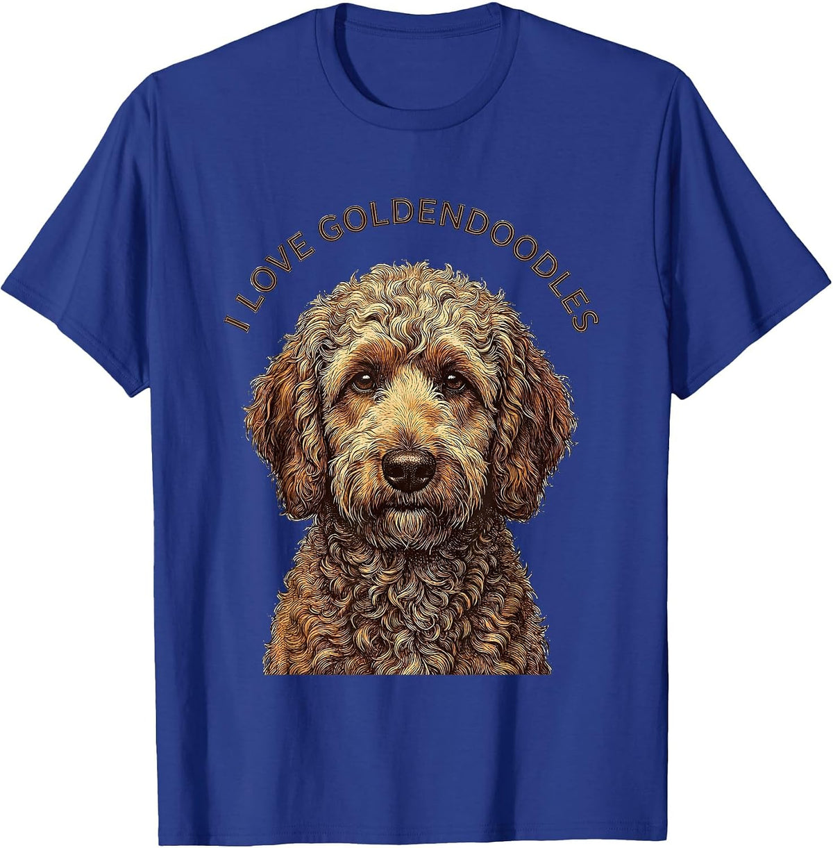 Men's I Love Goldendoodles Vintage Goldendoodle Portrait Animal T-Shirt - Royal Blue