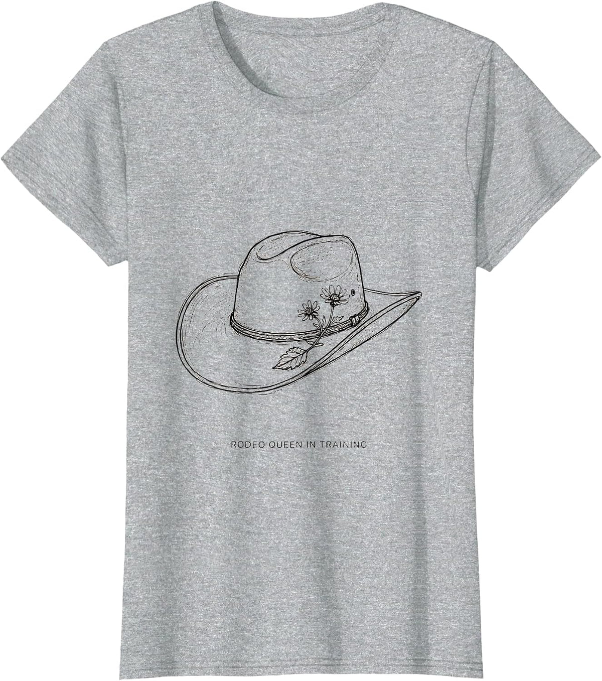 Women's Rodeo Queen In Training Western Cowgirl Design T-Shirt - Heather Grey