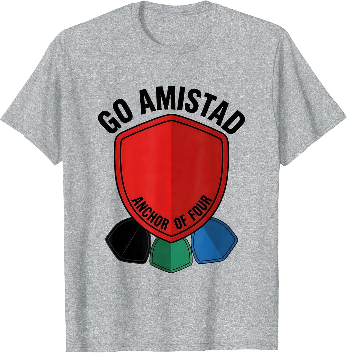 Men's Go Amistad Anchor of Four Teachers Students School Spirit T-Shirt - Heather Grey