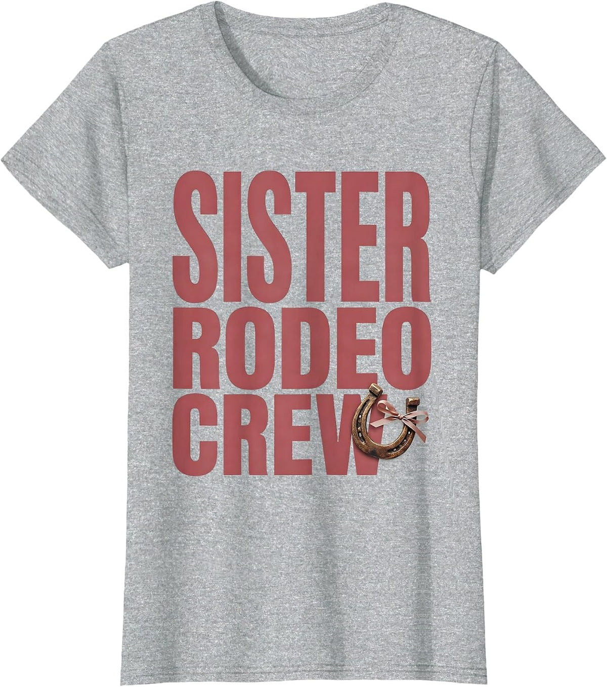 Sister Rodeo Crew Pink Boots Coquette CowGirl Birthday Party T-Shirt - Heather Grey