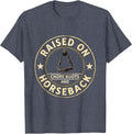 Raised On Chore Boots And Horseback Western Cowgirl Rodeo T-Shirt - Heather Blue