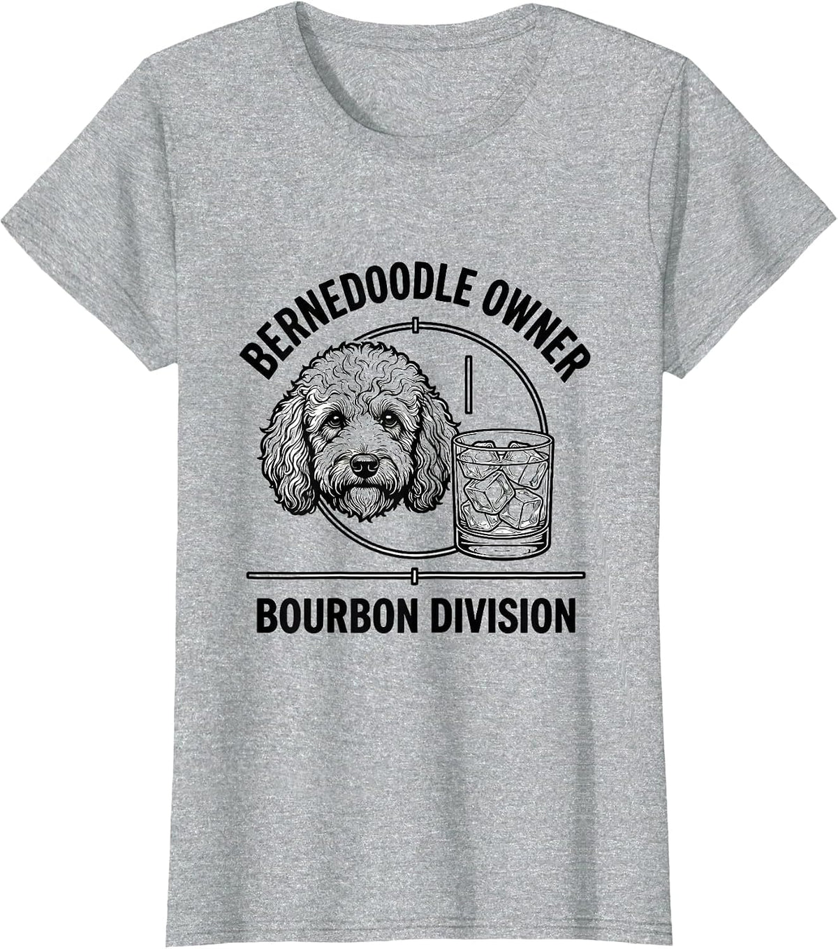 Women's Bernedoodle Owner Bourbon Division Funny Dog Lover Coffee T-Shirt - Heather Grey