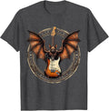 Bat Wings Guitar Rock Band Graphic T-Shirt - Dark Heather Grey