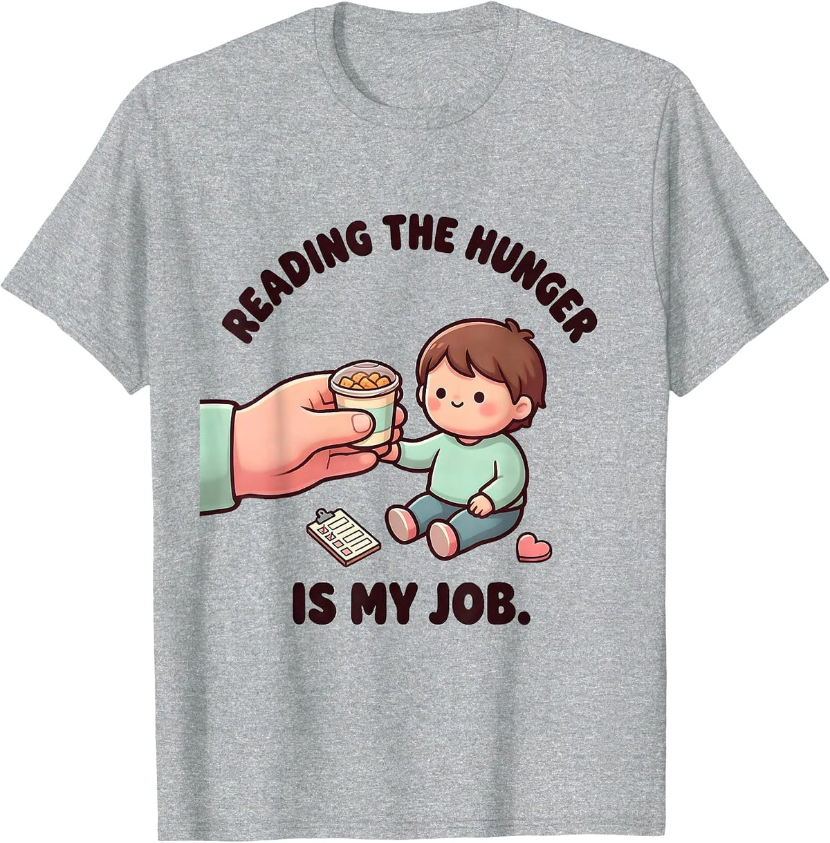 Men's Reading The Hunger Is My Job Cute Kawaii Paraeducator T-Shirt - Heather Grey
