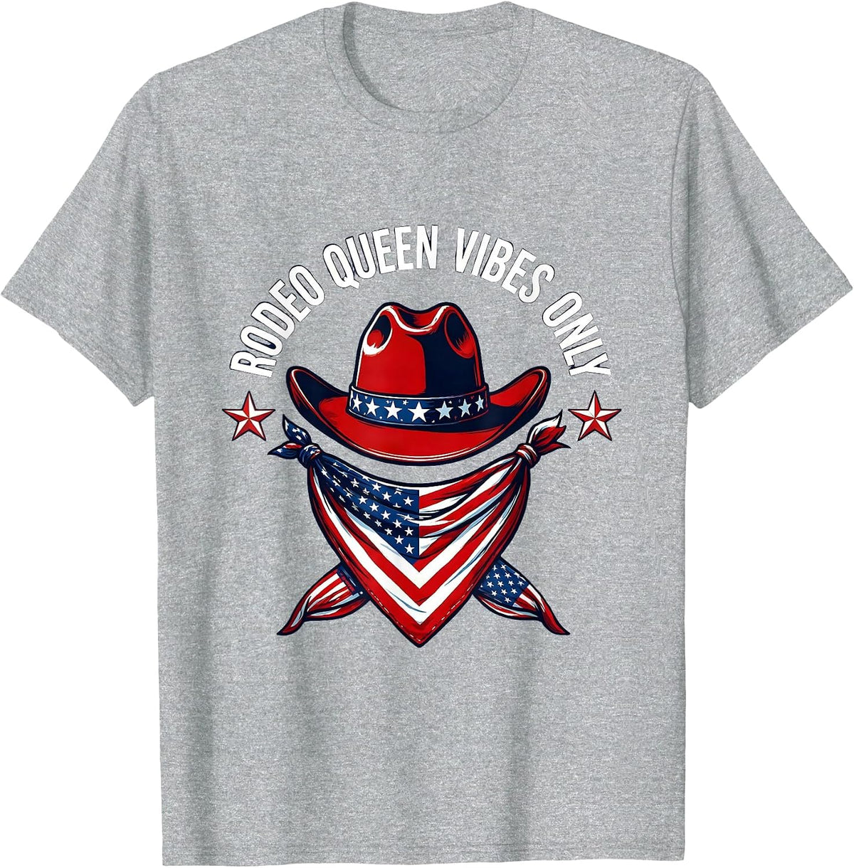 Men's Rodeo Queen Vibes Only Pink Cowgirl Design T-Shirt - Heather Grey