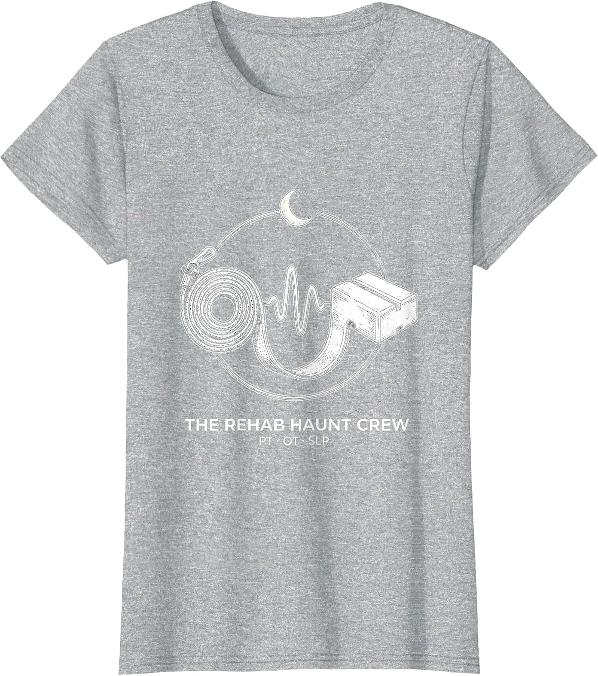 The Rehab Haunt Crew PT OT SLP Funny Physical Therapy T-Shirt - Heather Grey