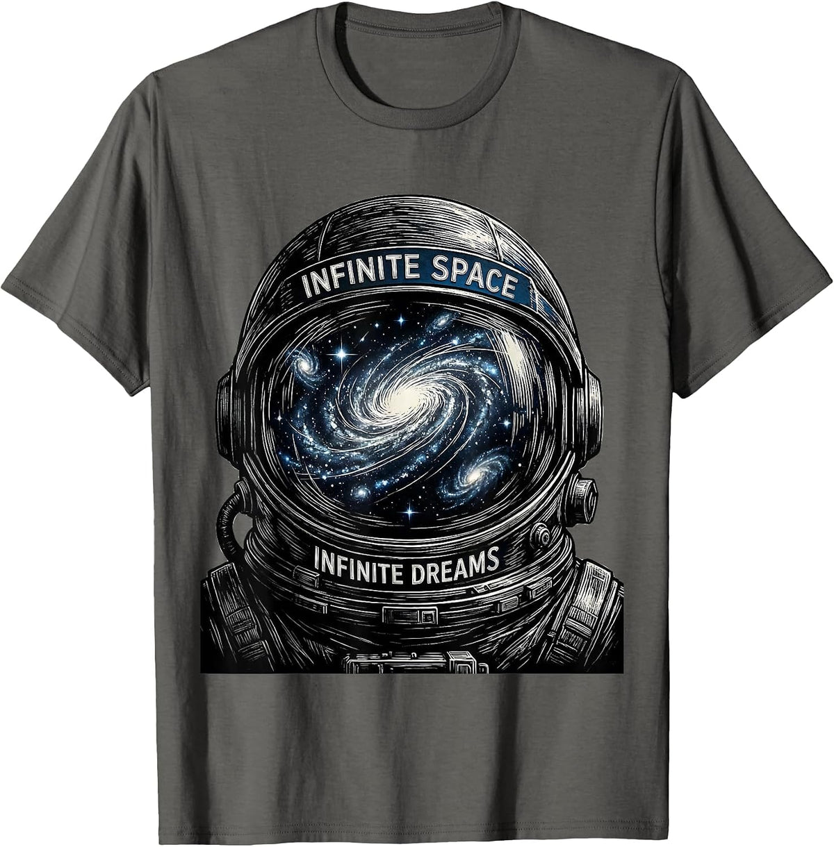 Men's Infinite Space Infinite Dreams Galaxy Design T-Shirt - Asphalt Grey