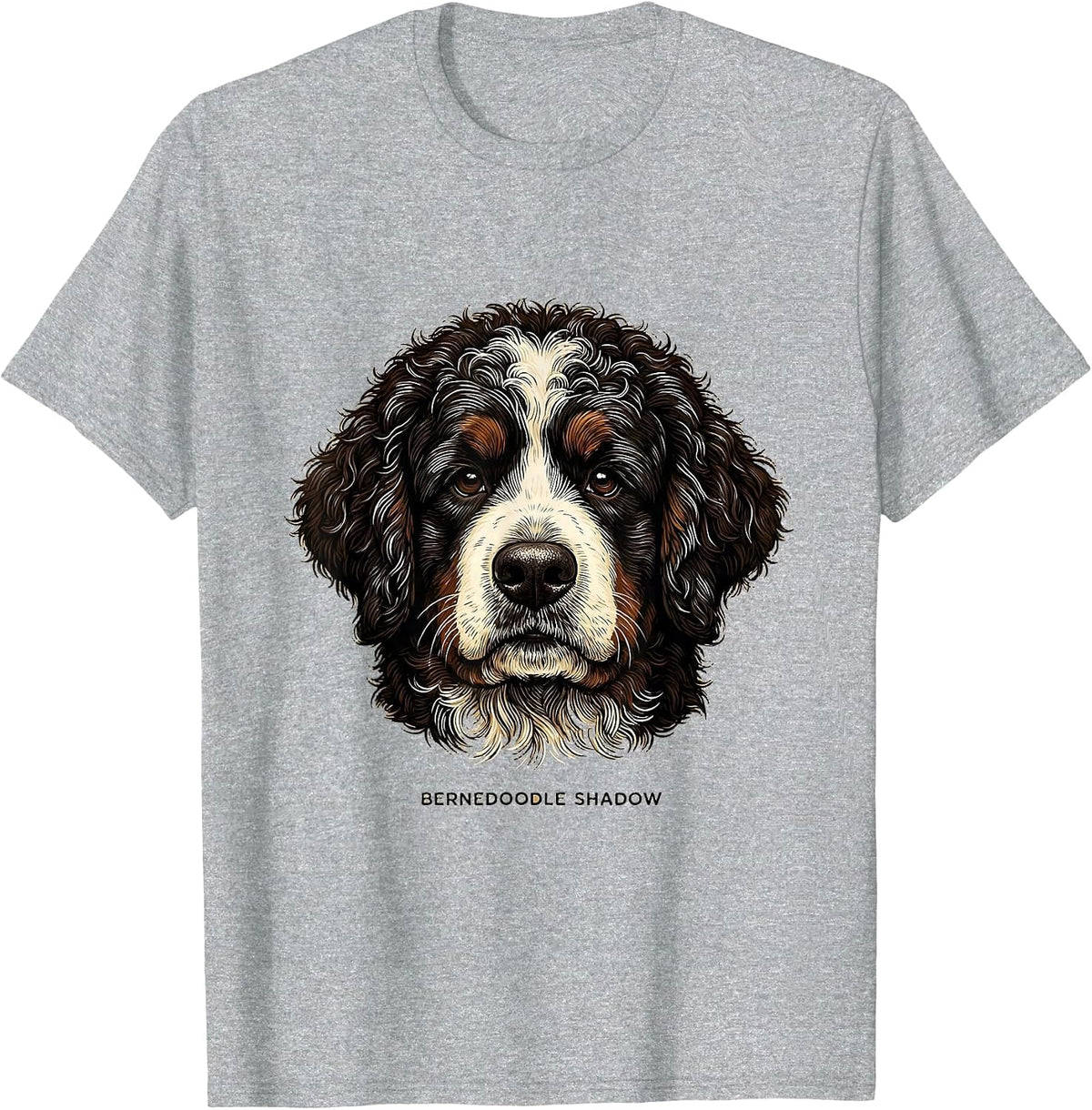 Men's Bernedoodle Shadow Funny Bernese Mountain Dog Owner Breed T-Shirt - Heather Grey
