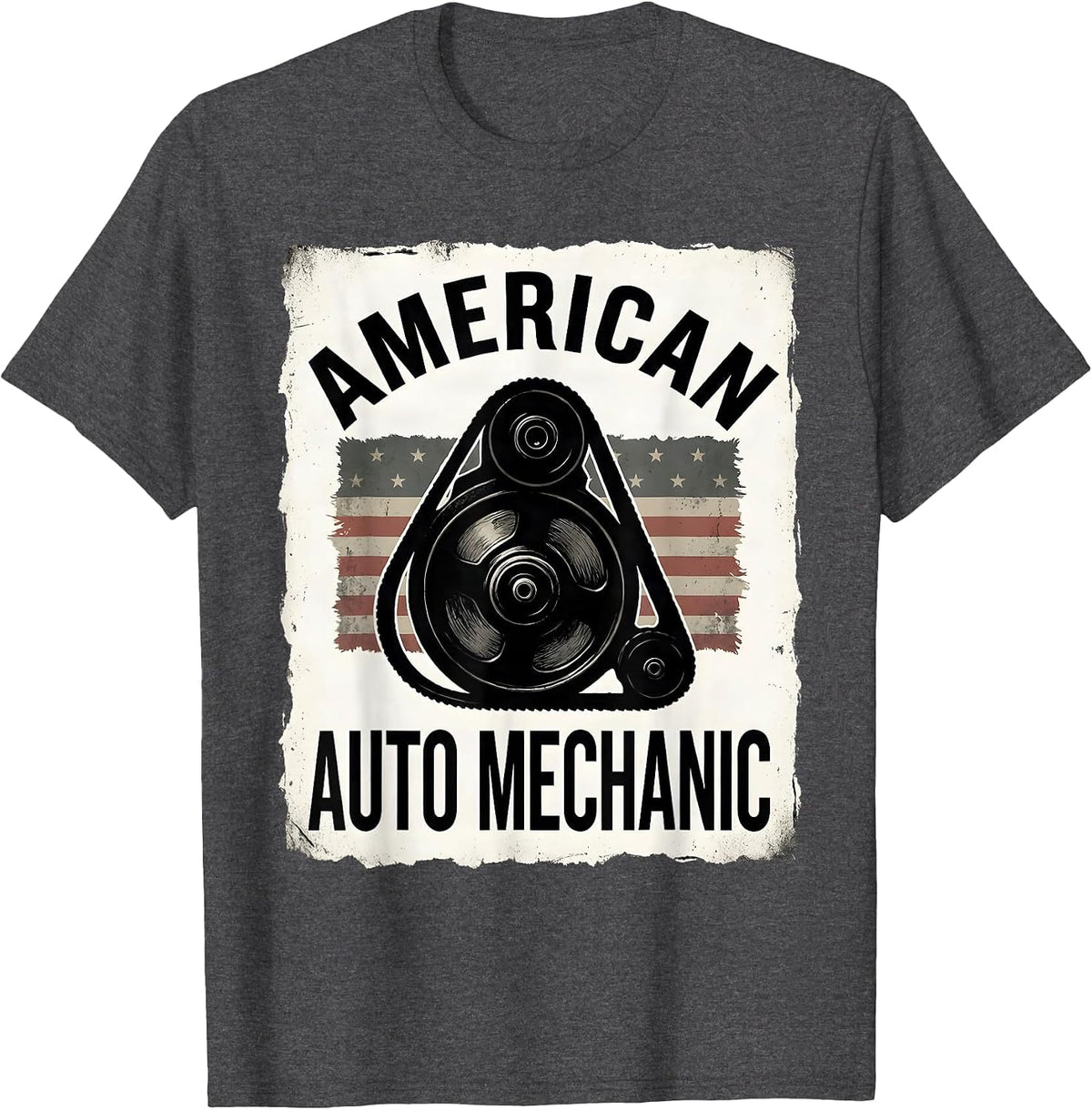 Men's American Auto Mechanic Patriotic Mechanic Gift for Tradesmen T-Shirt - Dark Heather Grey